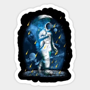 Astronaut Meteor Shower Space Sticker